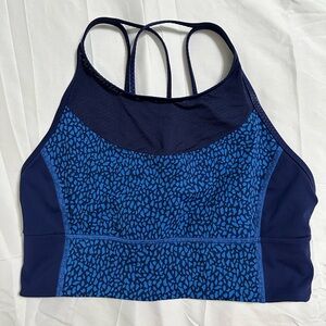 Lululemon Clip in long line Sports  Bra Miss Mosaic Lakeside Hero Blue SIZE 10